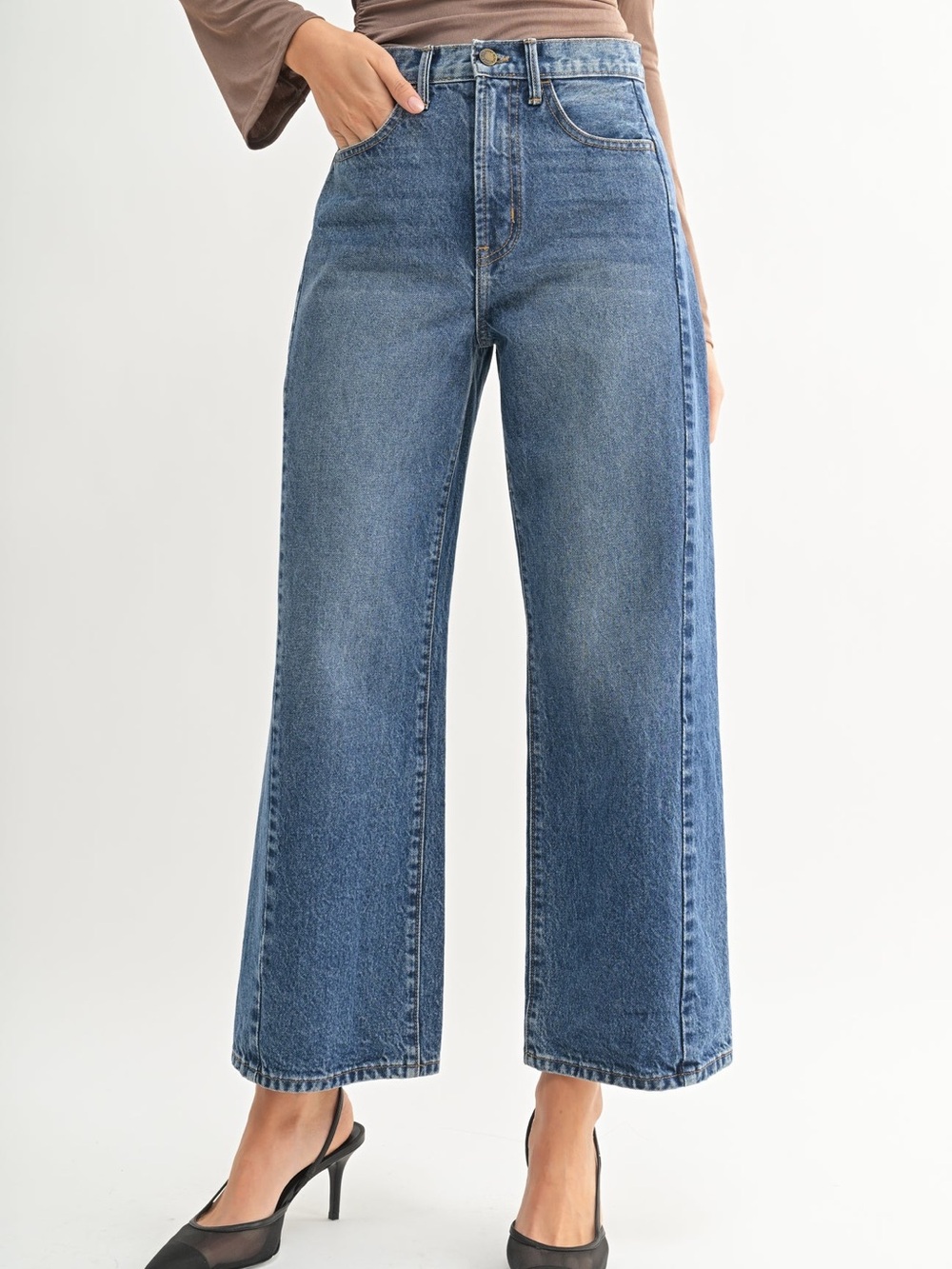 Just black denim barrel Jean twist